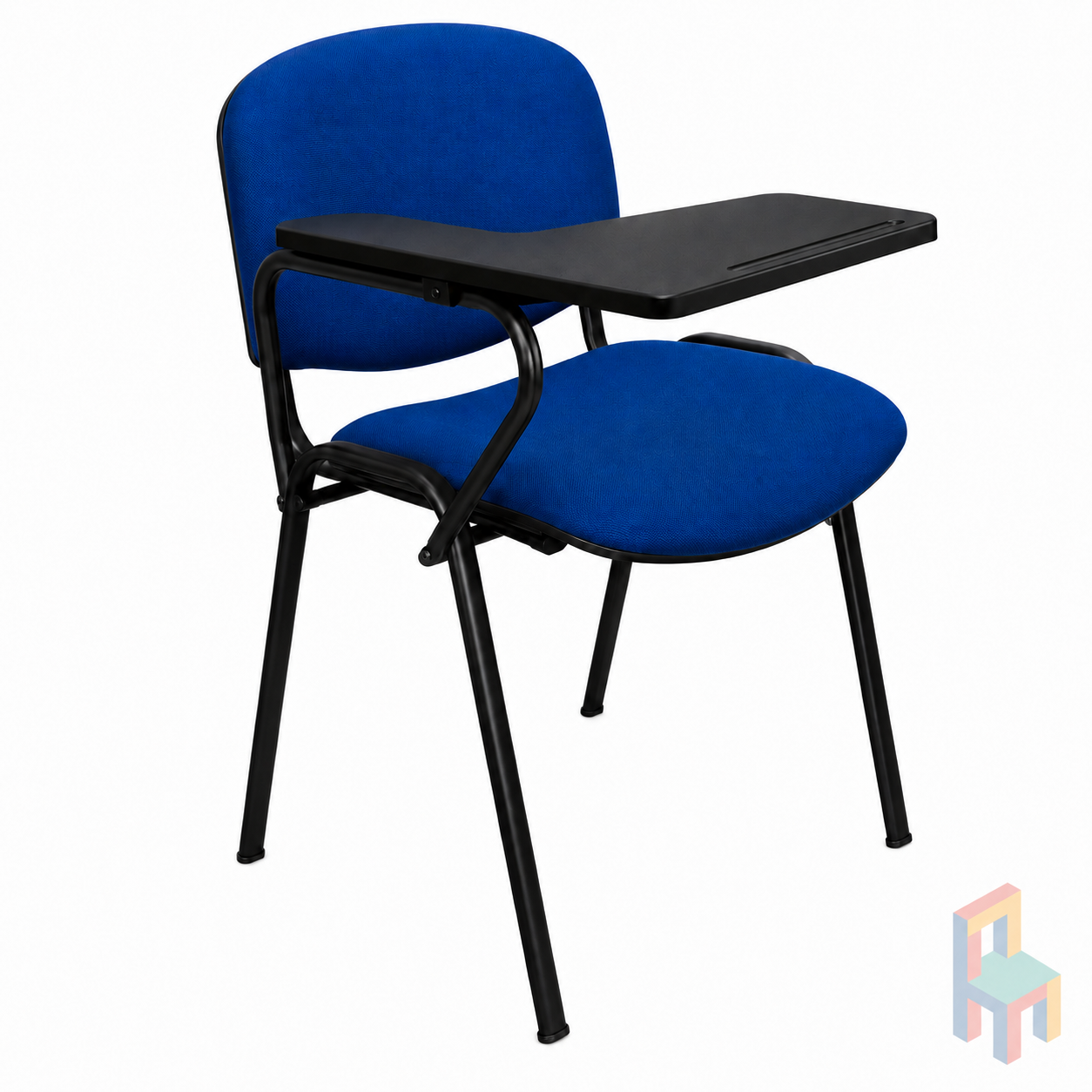 silla universitaria tapizada azul