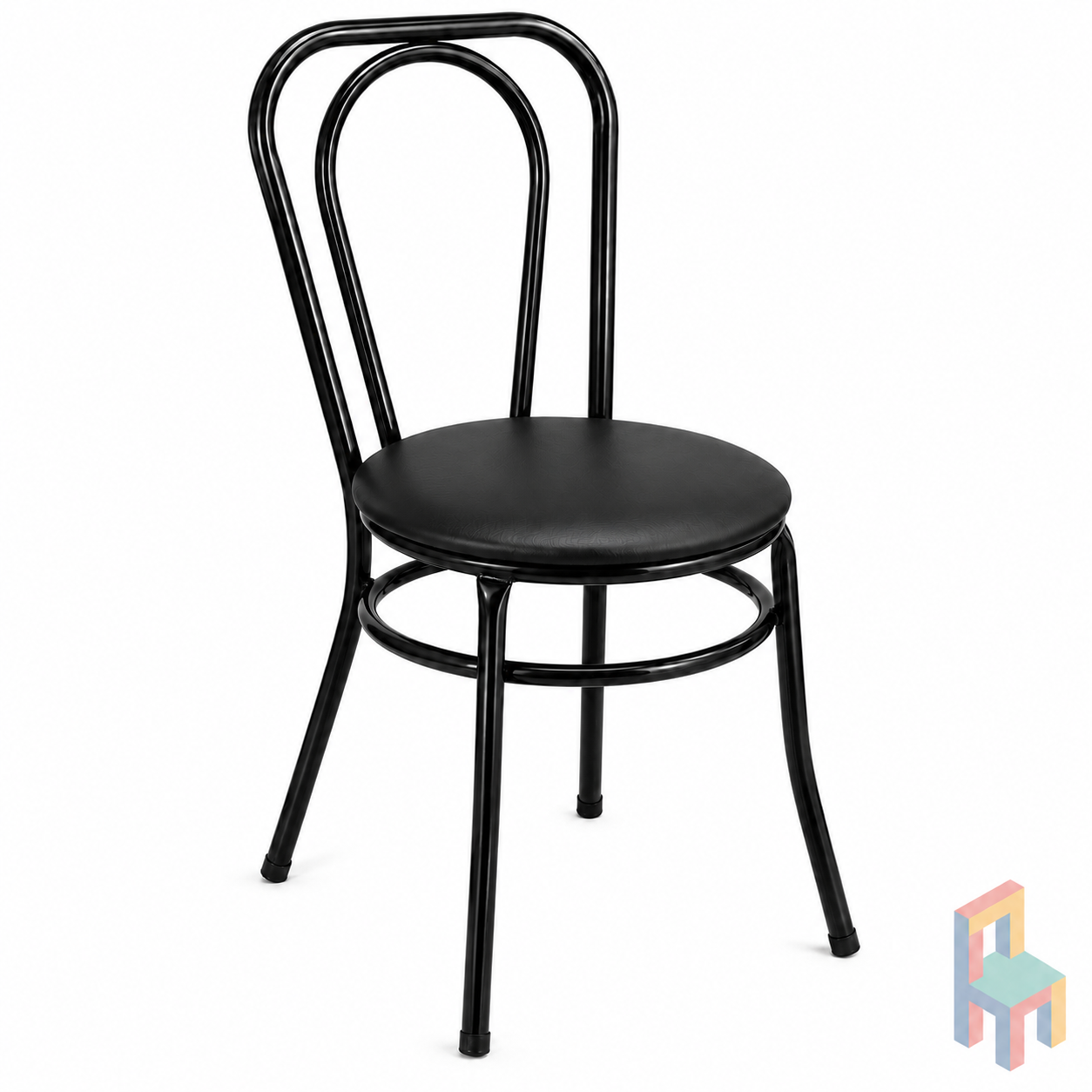 silla viena tapizada negro