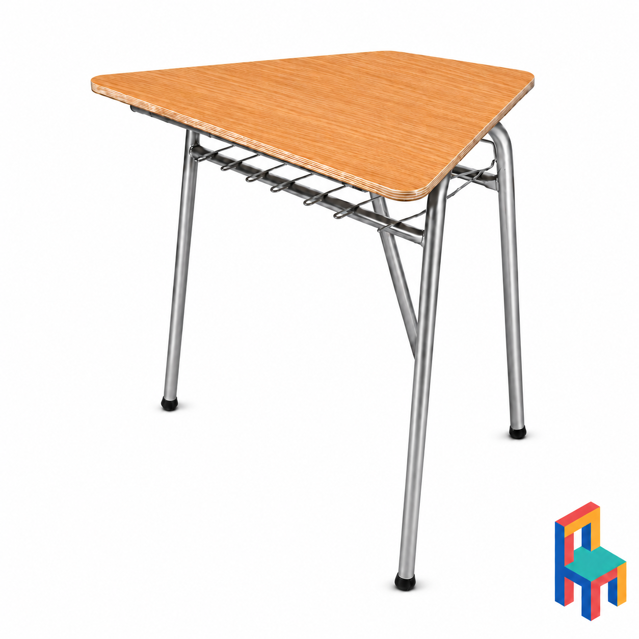 mesa trapezoidal parrilla roble